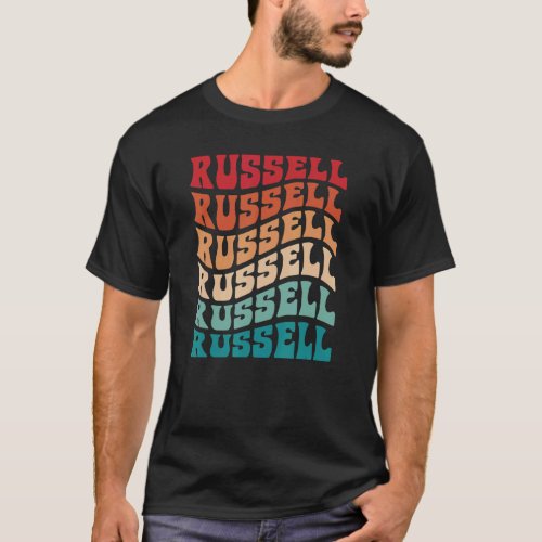 Russell Tie Dye Groovy Hippie 60s 70s  Name Russel T_Shirt