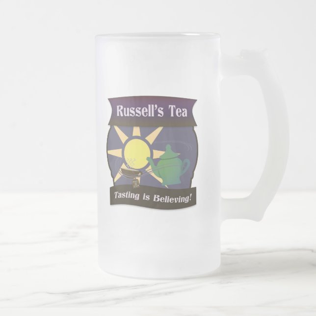 Russell's Tea Frosted Glass Beer Mug (Right)