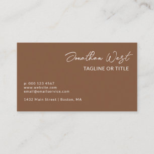 Russet Brown Name In Signature Script One Sided Business Card