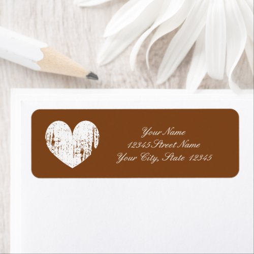 Russet brown wedding custom return address labels
