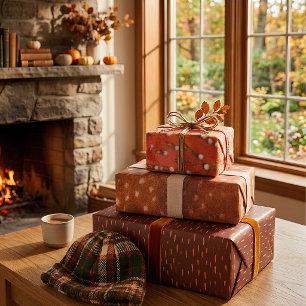 Russet Dappled Fawn Print Set of 3 Wrapping Paper Sheets