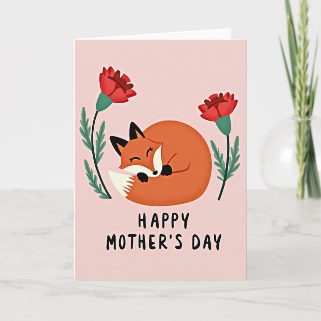 Russet Fox Floral Mothers Day Card (Front)