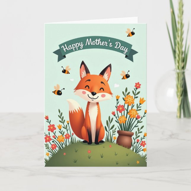 Russet Fox Mothers Day Floral Card (Front)