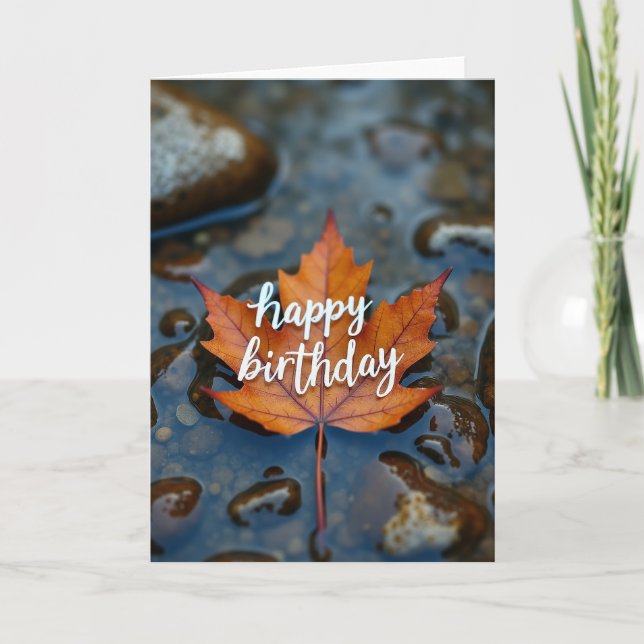 Russet Leaf Birthday Card (Front)