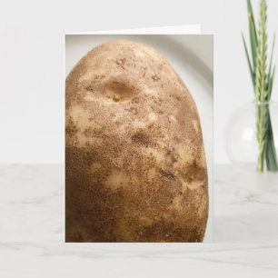 Russet Potato on White Plate Photo Greeting Card