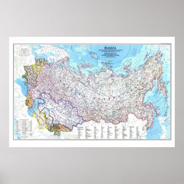 " Russia: 1993 Newly independent Nations MAP.., Poster (Front)