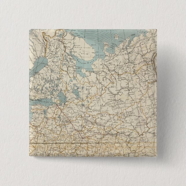 Russia and Poland Atlas Map Pinback Button (Front)