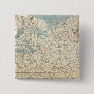 Russia and Poland Atlas Map Pinback Button