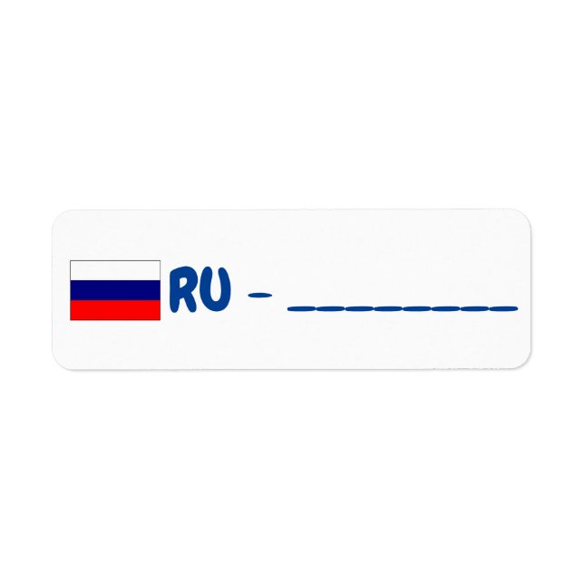 Russia by post crossing label (Front)