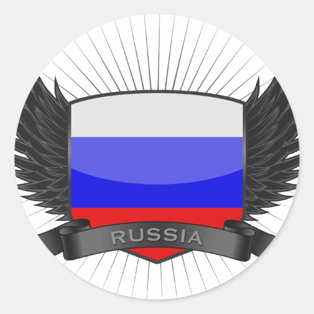 RUSSIA CLASSIC ROUND STICKER (Front)