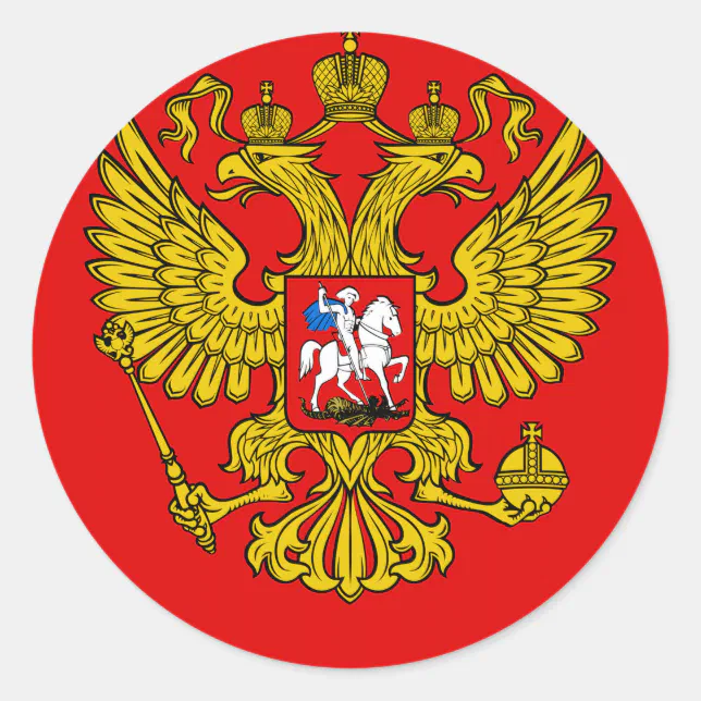 Russia Coat of Arms Classic Round Sticker | Zazzle