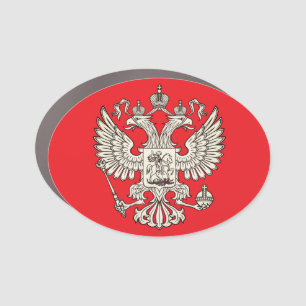 Russia coat of arms - white version car magnet