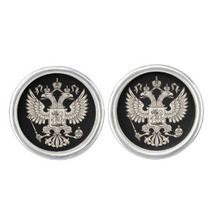 Russia coat of arms - white version cufflinks