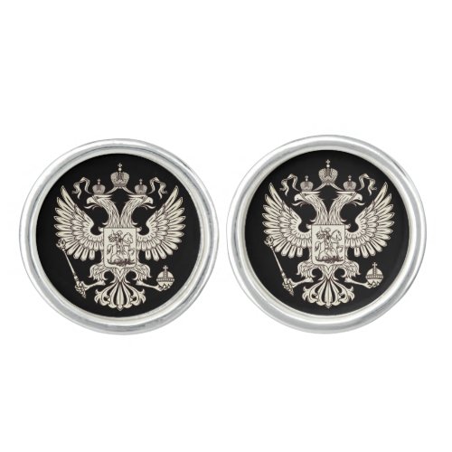 Russia coat of arms _ white version cufflinks