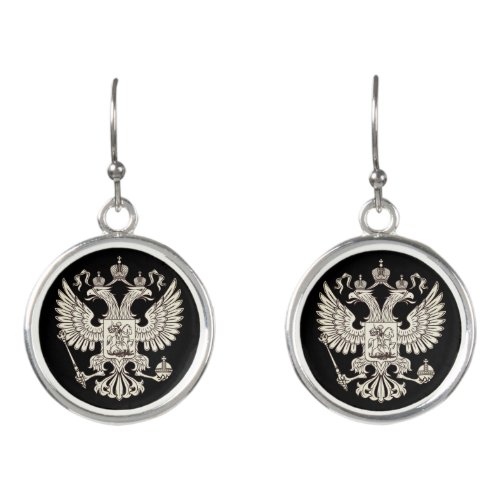 Russia coat of arms _ white version earrings