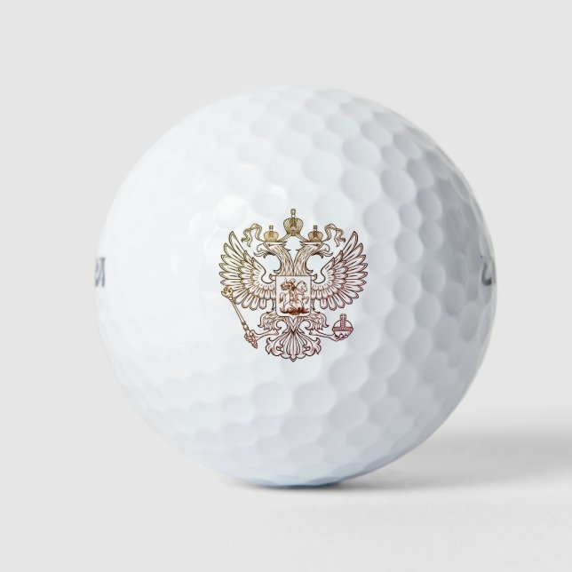 Russia coat of arms - white version golf balls (Front)