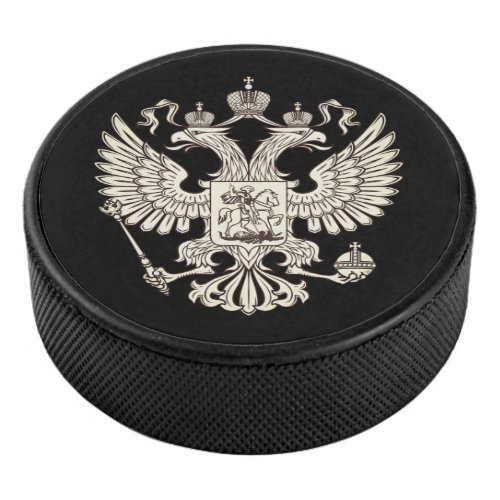 Russia coat of arms _ white version hockey puck