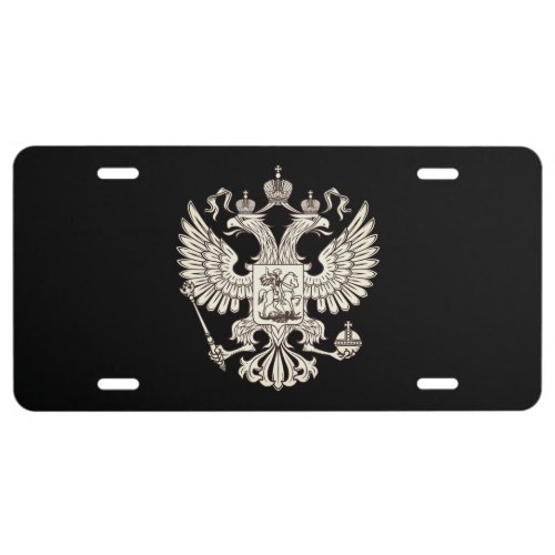 Russia coat of arms _ white version license plate