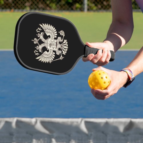Russia coat of arms _ white version pickleball paddle