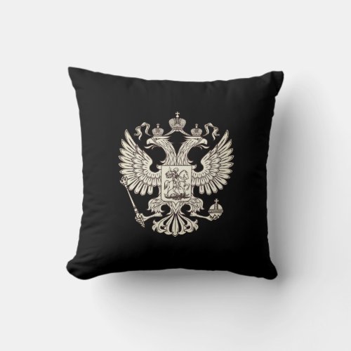 Russia coat of arms _ white version throw pillow