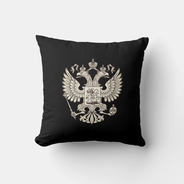 Russia coat of arms - white version throw pillow (Front)