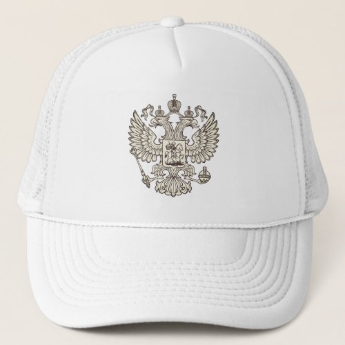 Russia coat of arms _ white version trucker hat