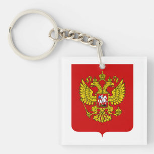 Russia country coat arms symbol emblem flag keychain