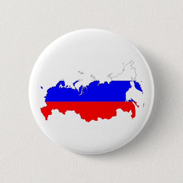 russia country flag map shape symbol pinback button (Front)