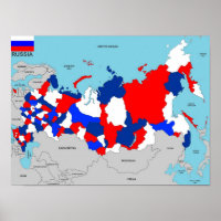 Russia flag map Poster by ctad