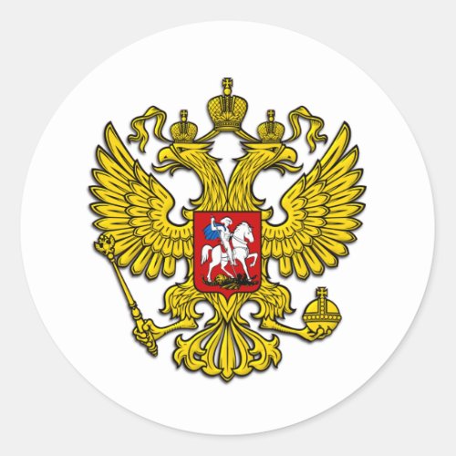 Russia Crest Classic Round Sticker