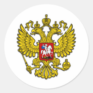 Russia Crest Classic Round Sticker