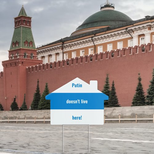 Russia Democracy _English _ White Blue White Sign