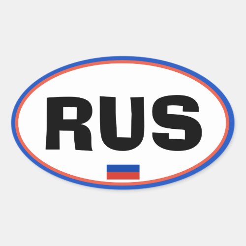 Russia Euro_style Oval Sticker