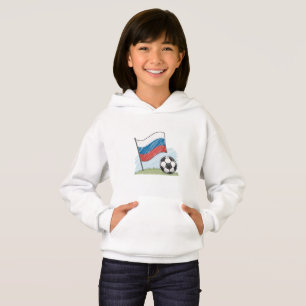 Russia flag and crayon-style soccer ball hoodie