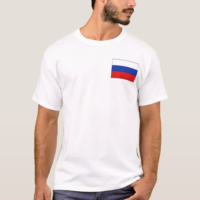 Russia Flag and Map T-Shirt (Front)