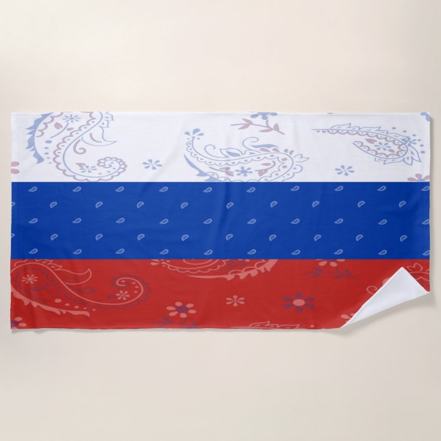Russia Flag Beach Towel (Front)
