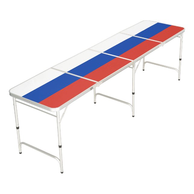 Russia Flag Beer Pong Table (Angled)