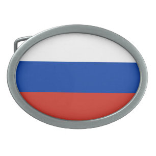 Russia flag belt buckle