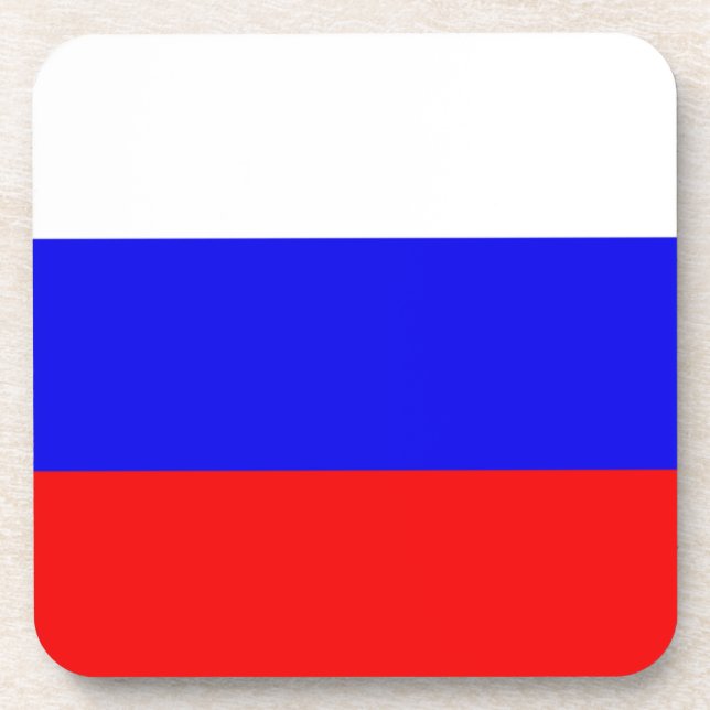 Russia flag beverage coaster (Front)