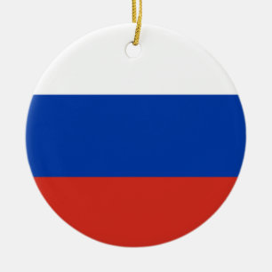 Russia Flag Ceramic Ornament
