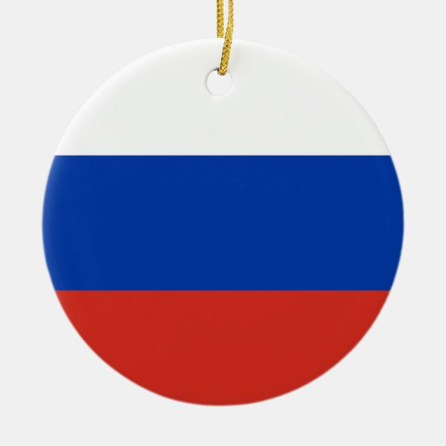 Russia Flag Ceramic Ornament (Front)