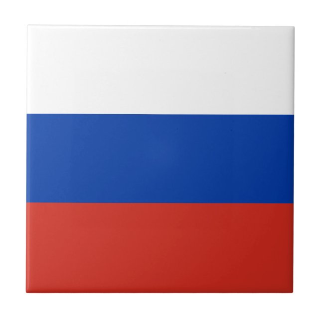 Russia Flag Ceramic Tile (Front)