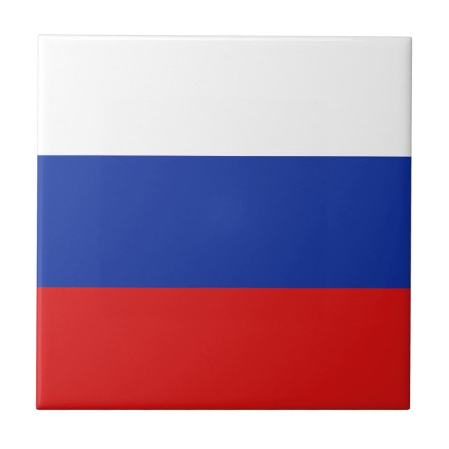 Russia Flag Ceramic Tile (Front)
