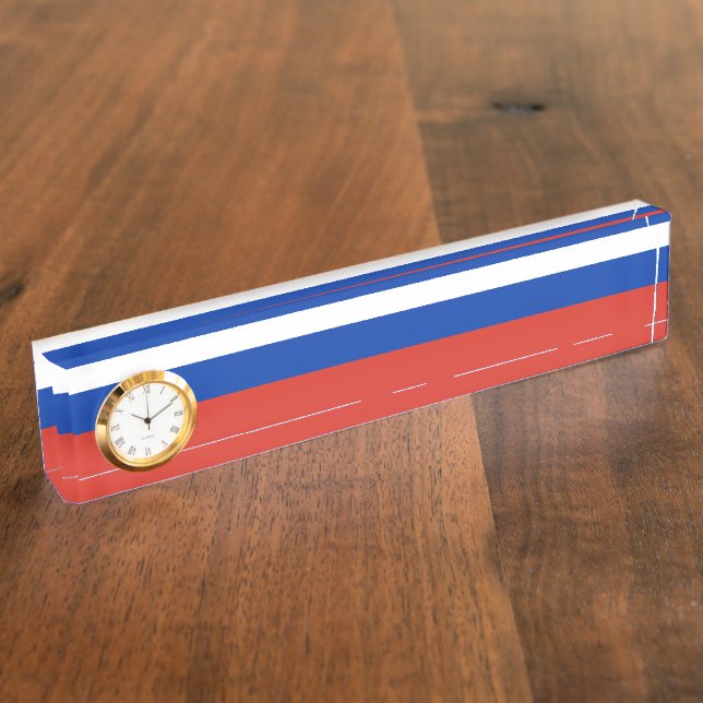Russia flag desk name plate (Side)