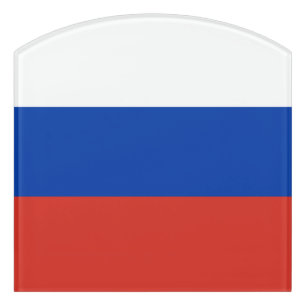 Russia flag door sign