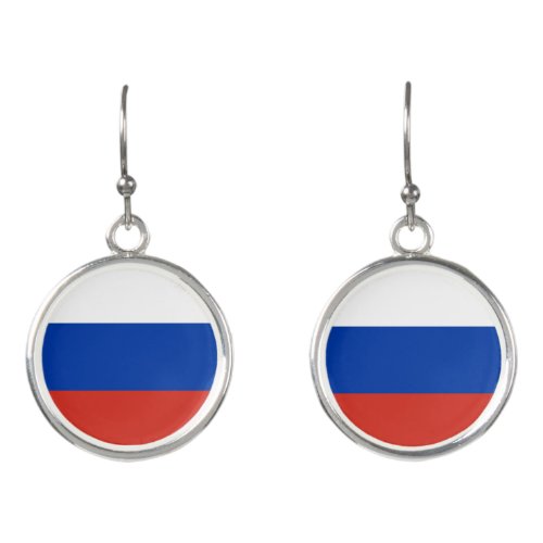 Russia flag earrings