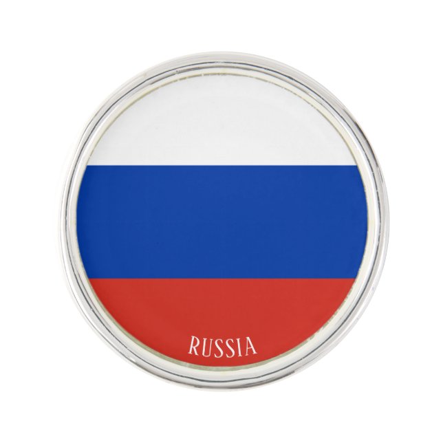 Russia Flag Elegant Patriotic Lapel Pin (Front)