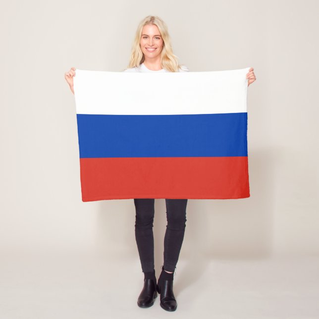 Russia Flag Fleece Blanket (In Situ)