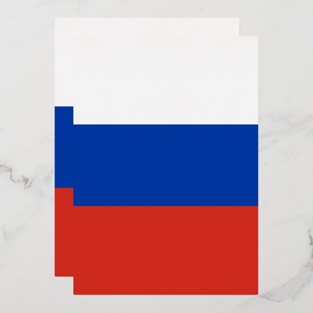 Russia flag foil invitation (Front/Back)