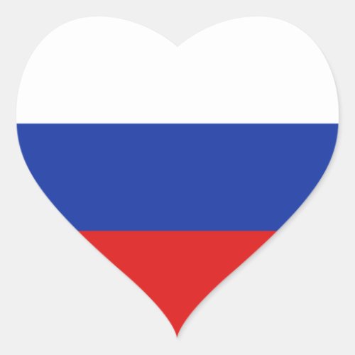 Russia Flag Heart Sticker
